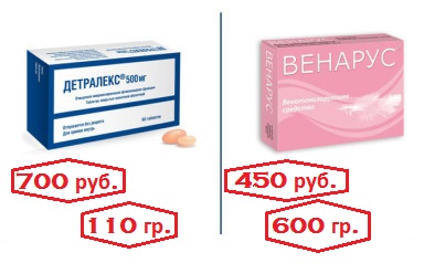 цена на венарус и детралекс