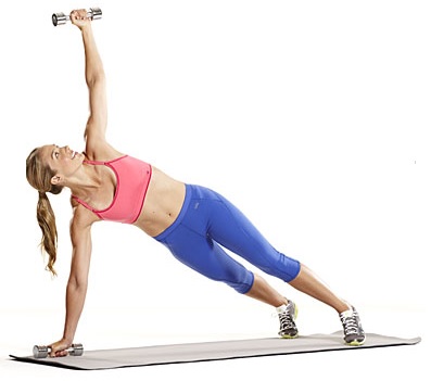 Фото упражнения планка с боковыми подъемами руки